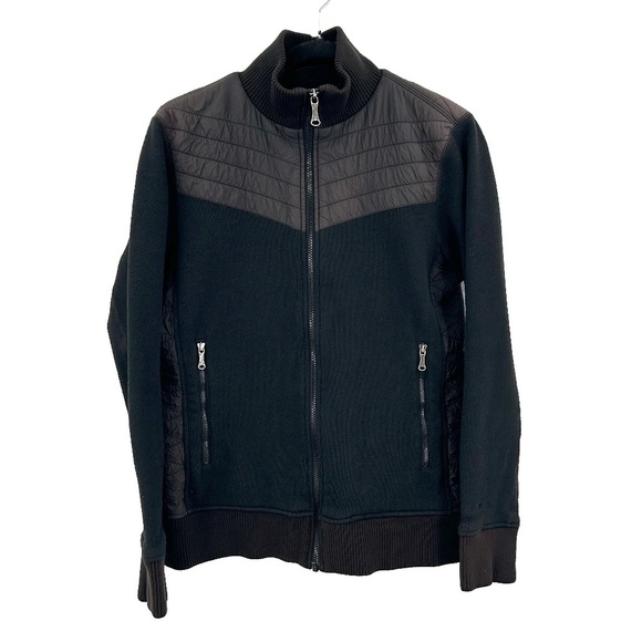 MARMOT Women's Black Quilted Knit Full Zip Outdoor Sweater Jacket Size Large - Picture 2 of 7